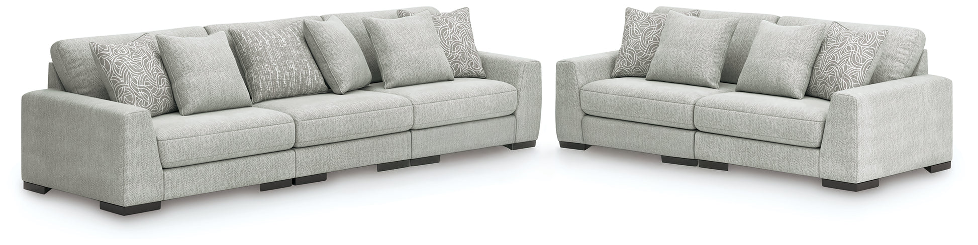 Ocala Furniture Outlet - Ashley Furniture - Regent Park 3-Piece Sectional Sofa and 2-Piece Sectional Loveseat - 3-Piece Sectional Sofa and 2-Piece Sectional Loveseat / Pewter - 14404U4