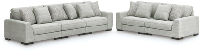 Ocala Furniture Outlet - Ashley Furniture - Regent Park 3-Piece Sectional Sofa and 2-Piece Sectional Loveseat - 3-Piece Sectional Sofa and 2-Piece Sectional Loveseat / Pewter - 14404U4