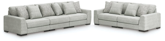 Ocala Furniture Outlet - Ashley Furniture - Regent Park 3-Piece Sectional Sofa and 2-Piece Sectional Loveseat - 3-Piece Sectional Sofa and 2-Piece Sectional Loveseat / Pewter - 14404U4