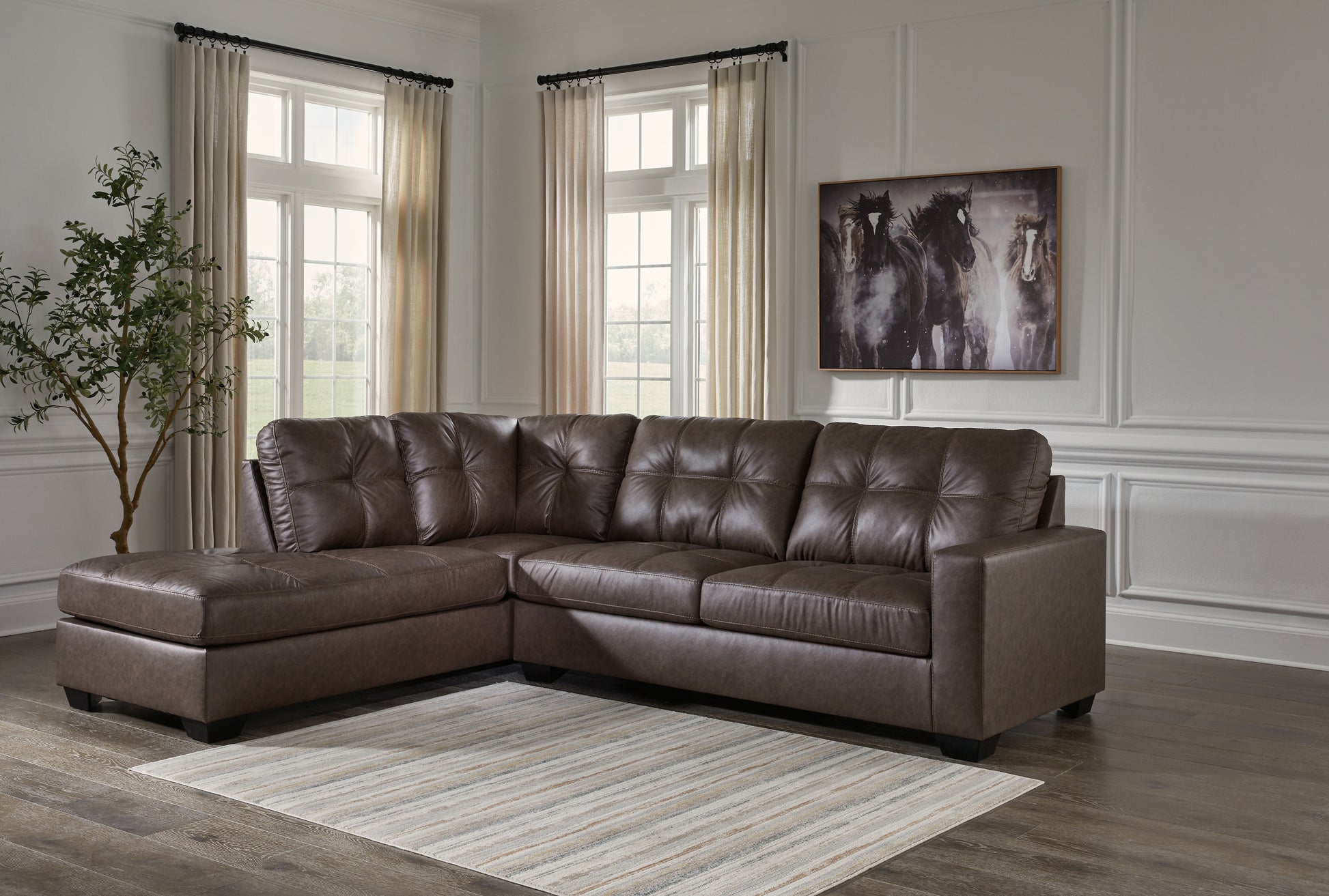 Ocala Furniture Outlet - Ashley Furniture - Barlin Mills Sectional - RAF 2-Piece Sectional with Chaise / Umber - 17003S1