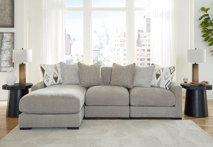Ocala Furniture Outlet - Ashley Furniture - Aslan Court Sectional - RAF 3-Piece Sofa Sectional with Chaise / Pebble - 20305S3