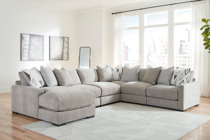 Ocala Furniture Outlet - Ashley Furniture - Aslan Court Sectional - RAF 6-Piece Sectional with Chaise / Flax - 20305S8