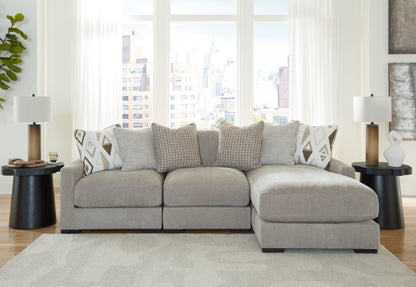 Ocala Furniture Outlet - Ashley Furniture - Aslan Court Sectional - RAF 3-Piece Sofa Sectional with Chaise / Flax - 20305S4