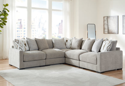 Ocala Furniture Outlet - Ashley Furniture - Aslan Court Sectional - RAF 5-Piece Sectional / Pebble - 20305S6
