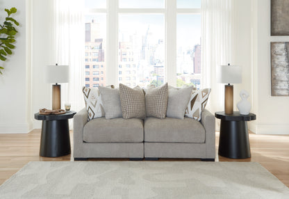 Ocala Furniture Outlet - Ashley Furniture - Aslan Court Sectional - RAF 2-Piece Loveseat Sectional / Pebble - 20305S1