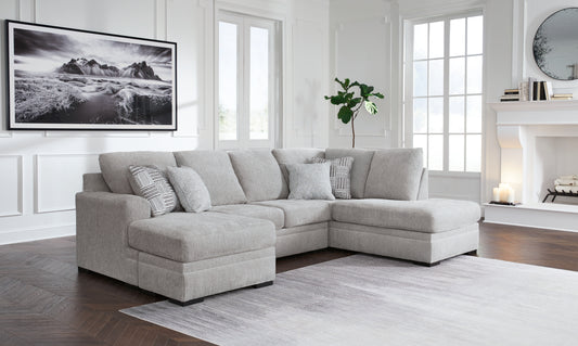 Ocala Furniture Outlet - Ashley Furniture - Gabyleigh Sectional - RAF 2-Piece Sectional with Chaise / Nickel - 20904S2