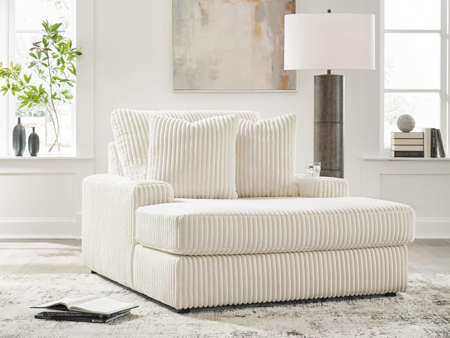 Ocala Furniture Outlet - Ashley Furniture - Lindyn Living Room - Chaise / Ivory - 2110415