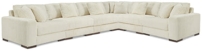 Ocala Furniture Outlet - Ashley Furniture - Lindyn Sectional - RAF 6-Piece Sectional / Ivory - 21104S20