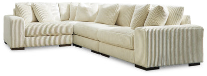 Ocala Furniture Outlet - Ashley Furniture - Lindyn Sectional - RAF 4-Piece Sectional / Ivory - 21104S8