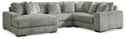 Ocala Furniture Outlet - Ashley Furniture - Lindyn Sectional - RAF 4-Piece Sectional with Chaise / Fog - 21105S17