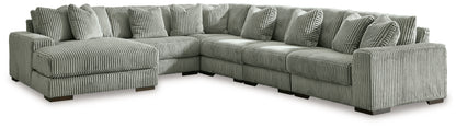 Ocala Furniture Outlet - Ashley Furniture - Lindyn Sectional - RAF 6-Piece Sectional with Chaise / Fog - 21105S8