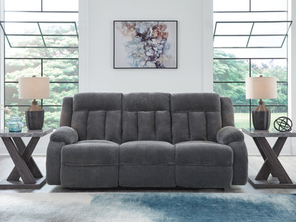Ocala Furniture Outlet - Ashley Furniture - Observation Living Room - REC PWR Sofa w/Drop Down Table / Steel - PC2140599