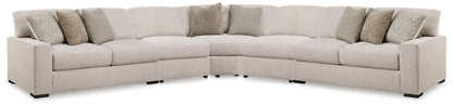 Ocala Furniture Outlet - Ashley Furniture - Ballyton Sectional - RAF 5-Piece Sectional / Sand - 25102S3