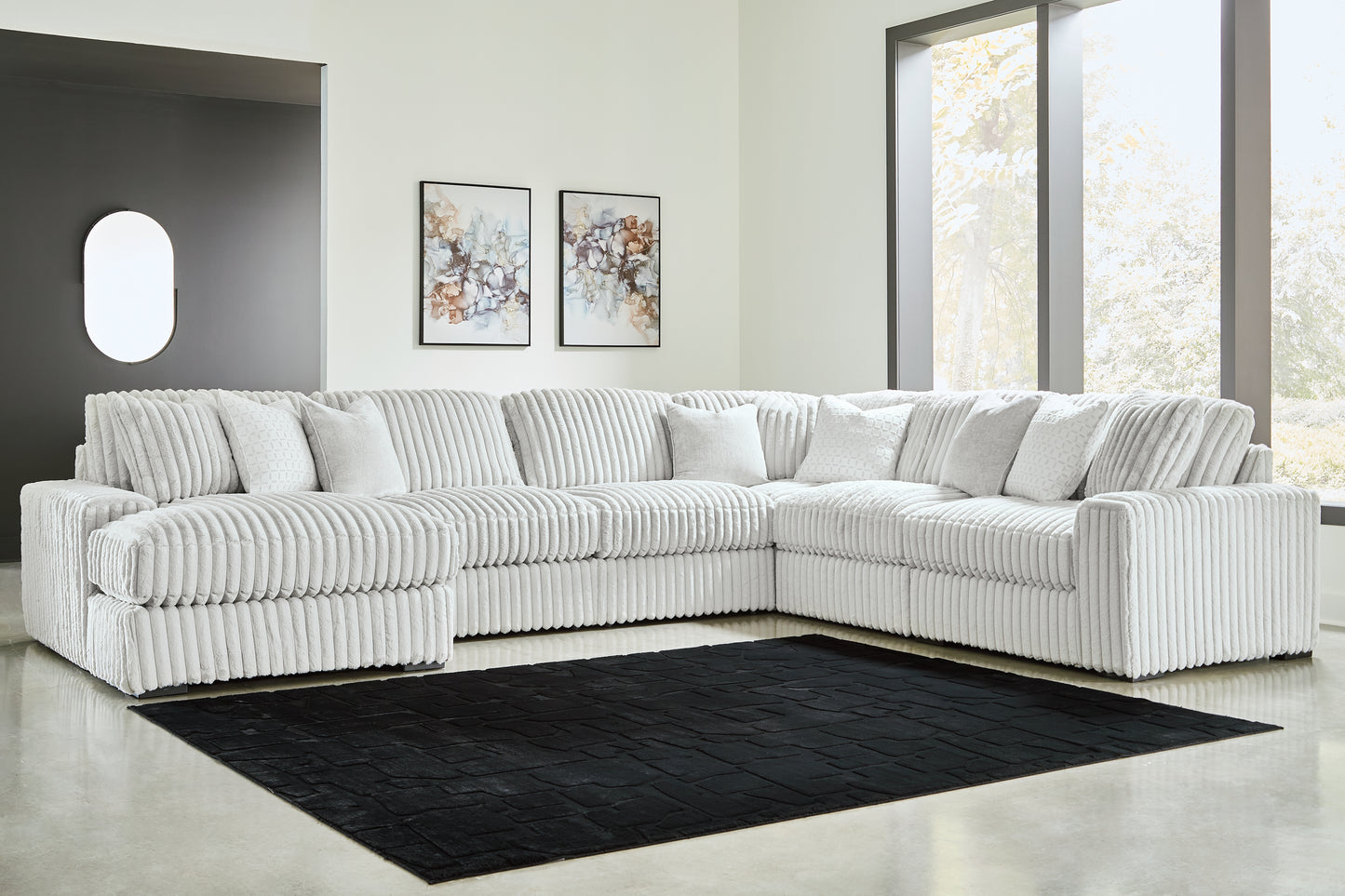 Ocala Furniture Outlet - Ashley Furniture - Stupendous Sectional - RAF 6-Piece Sectional with Chaise / Alloy - 25903S21