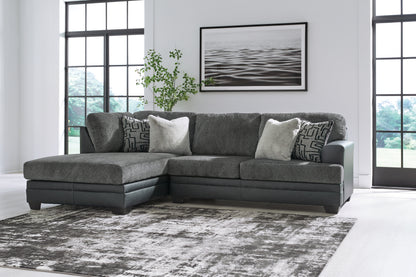 Ocala Furniture Outlet - Ashley Furniture - Brixley Pier Sectional - RAF 2-Piece Sectional with Chaise / Graphite - 29906S1