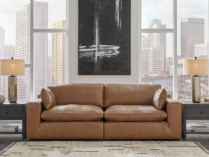 Ocala Furniture Outlet - Ashley Furniture - Emilia Sectional - RAF 2-Piece Sectional Loveseat / Caramel - 30901S1