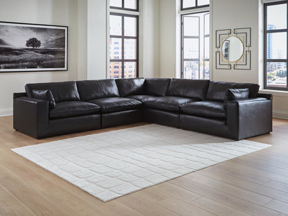 Ocala Furniture Outlet - Ashley Furniture - Emilia Sectional - RAF 5-Piece Sectional / Black - 30902S4