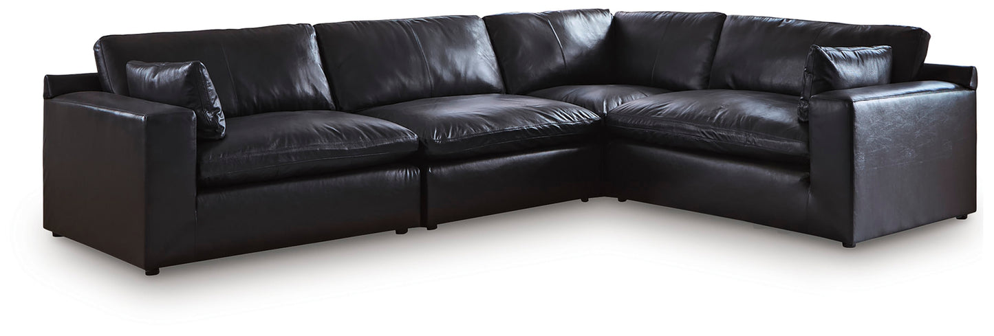 Ocala Furniture Outlet - Ashley Furniture - Emilia Sectional - RAF 4-Piece Sectional / Black - 30902S3