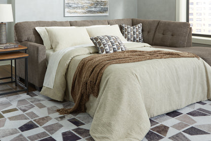 Ocala Furniture Outlet - Ashley Furniture - Mahoney Sectional - 2-Piece Sleeper Sectional with Chaise / Chocolate - 31005S4
