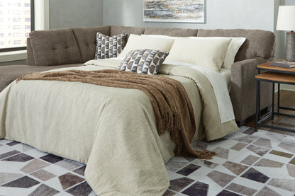 Ocala Furniture Outlet - Ashley Furniture - Mahoney Sectional - RAF 2-Piece Sleeper Sectional with Chaise / Chocolate - 31005S3