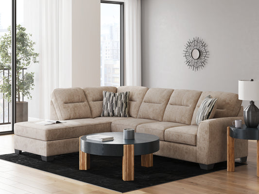 Ocala Furniture Outlet - Ashley Furniture - Olten Sectional - LAF 2-Piece Sectional with Chaise / Mocha - 31304S2