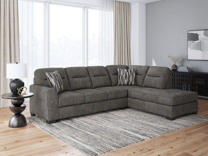 Ocala Furniture Outlet - Ashley Furniture - Olten Sectional - LAF 2-Piece Sectional with Chaise / Graphite - 31305S2
