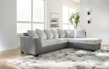 Ocala Furniture Outlet - Ashley Furniture - Clairette Court Sectional - RAF 2-Piece Sectional with Chaise / Alloy - 31503S1