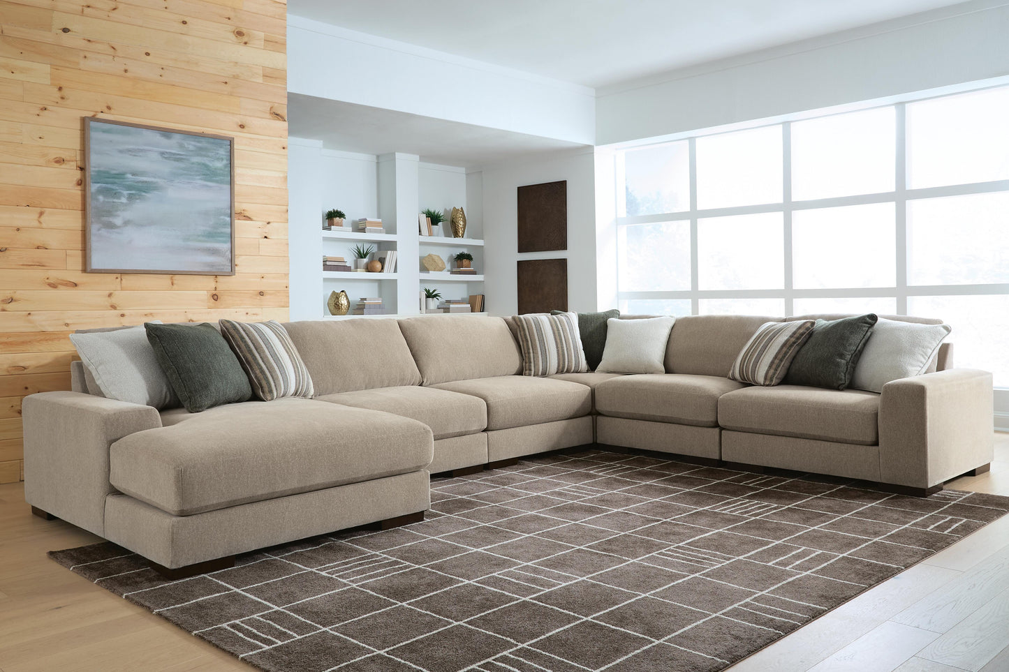 Ocala Furniture Outlet - Ashley Furniture - Linenhause Sectional - RAF 6-Piece Sectional with Chaise - 31803S14