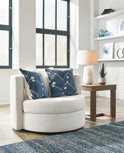Ocala Furniture Outlet - Ashley Furniture - Padova Living Room - Swivel Accent Chair / Ivory - 3370644
