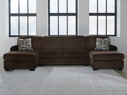 Ocala Furniture Outlet - Ashley Furniture - Kimlee Sectional - RAF 3-Piece Sectional with Chaise / Chocolate - PC35603S1