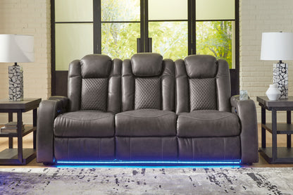 Ocala Furniture Outlet - Ashley Furniture - Fyne-Dyme Living Room - PWR REC Sofa with ADJ Headrest / Shadow - 3660215