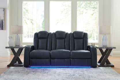 Ocala Furniture Outlet - Ashley Furniture - Fyne-Dyme Living Room - PWR REC Sofa with ADJ Headrest / Sapphire - 3660315