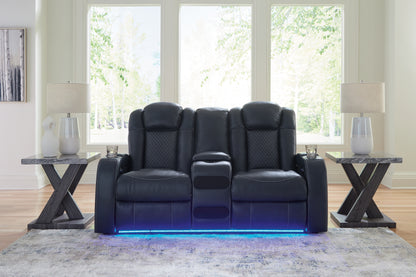 Ocala Furniture Outlet - Ashley Furniture - Fyne-Dyme Living Room - PWR REC Loveseat/CON/ADJ HDRST / Sapphire - 3660318