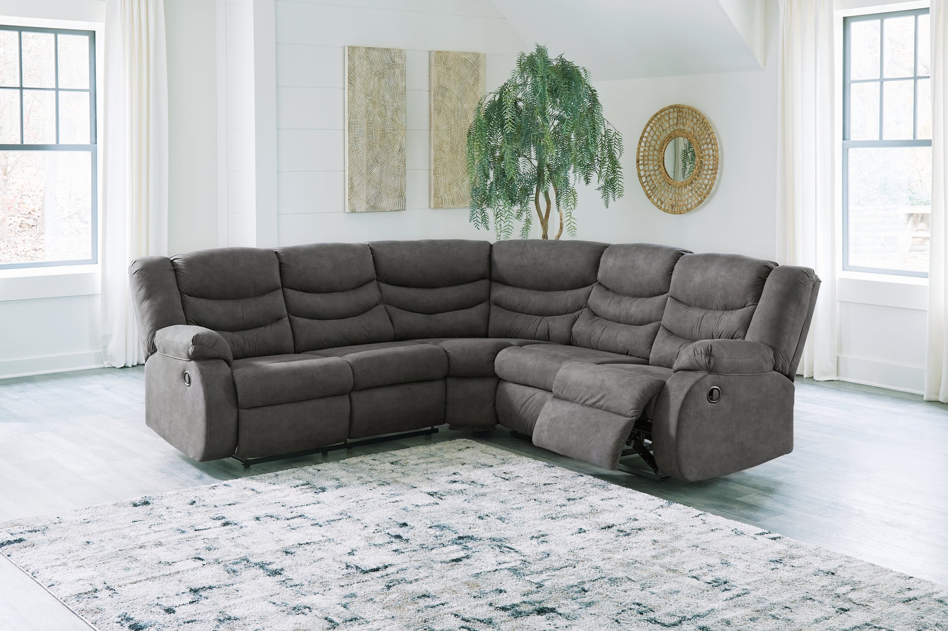 Ocala Furniture Outlet - Ashley Furniture - Partymate Sectional - 2-Piece Reclining Sectional / Slate - 36903S2