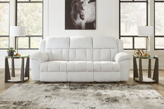 Ocala Furniture Outlet - Ashley Furniture - Frohn Living Room - DBL Rec Loveseat w/Console / Snow - 3740594