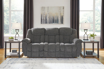 Ocala Furniture Outlet - Ashley Furniture - Foreside Living Room - DBL Rec Loveseat w/Console / Charcoal - 3810494