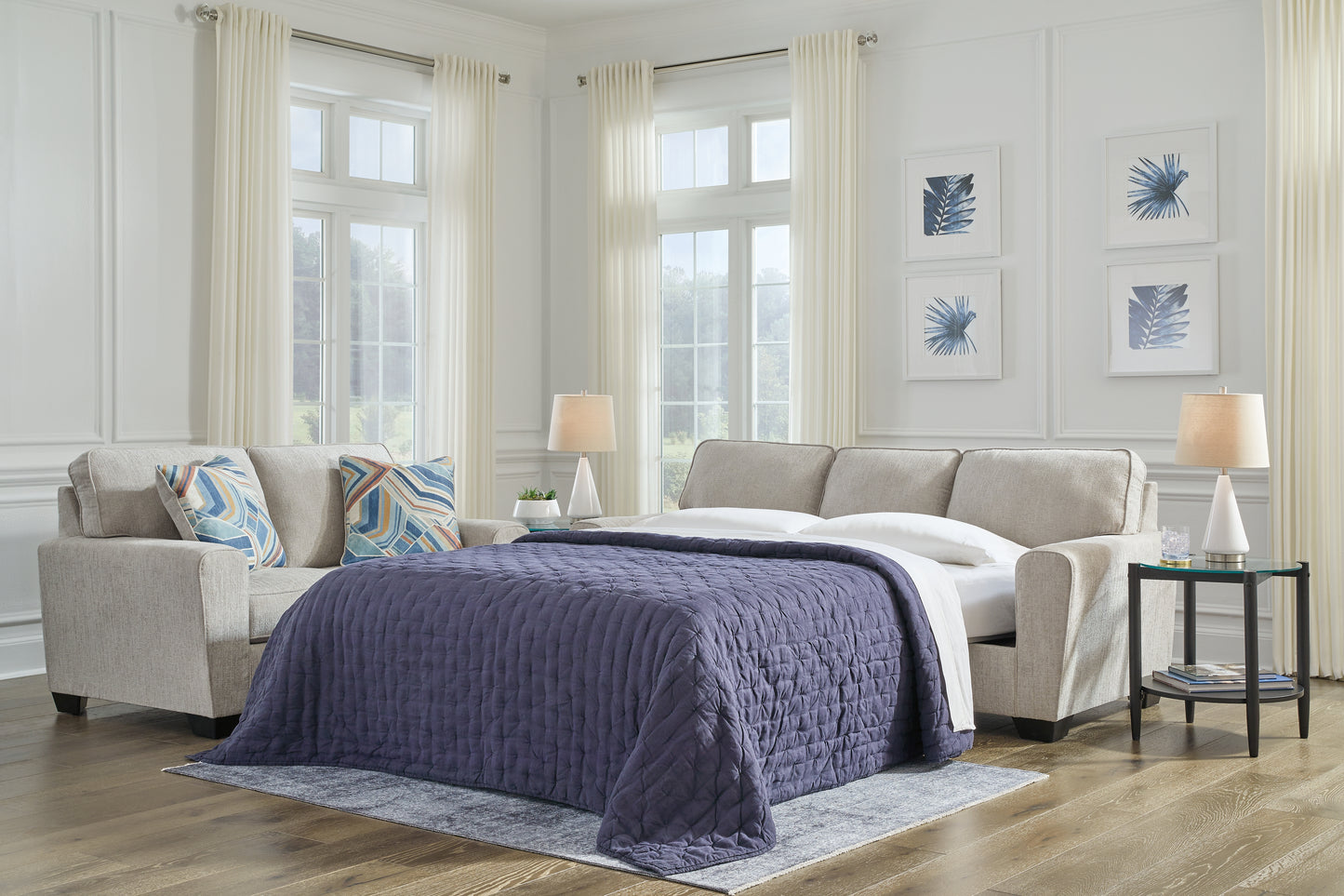 Ocala Furniture Outlet - Ashley Furniture - Cashton Living Room - Queen Sofa Sleeper / Ice - 4060639