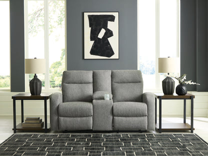 Ocala Furniture Outlet - Ashley Furniture - Gauntlet Living Room - DBL Rec Loveseat w/Console / Sterling - PC4220494