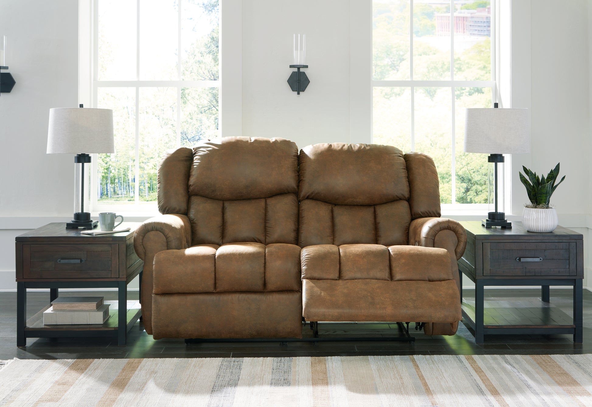 Ocala Furniture Outlet - Ashley Furniture - Boothbay Living Room - Reclining Power Loveseat / Auburn - 4470474