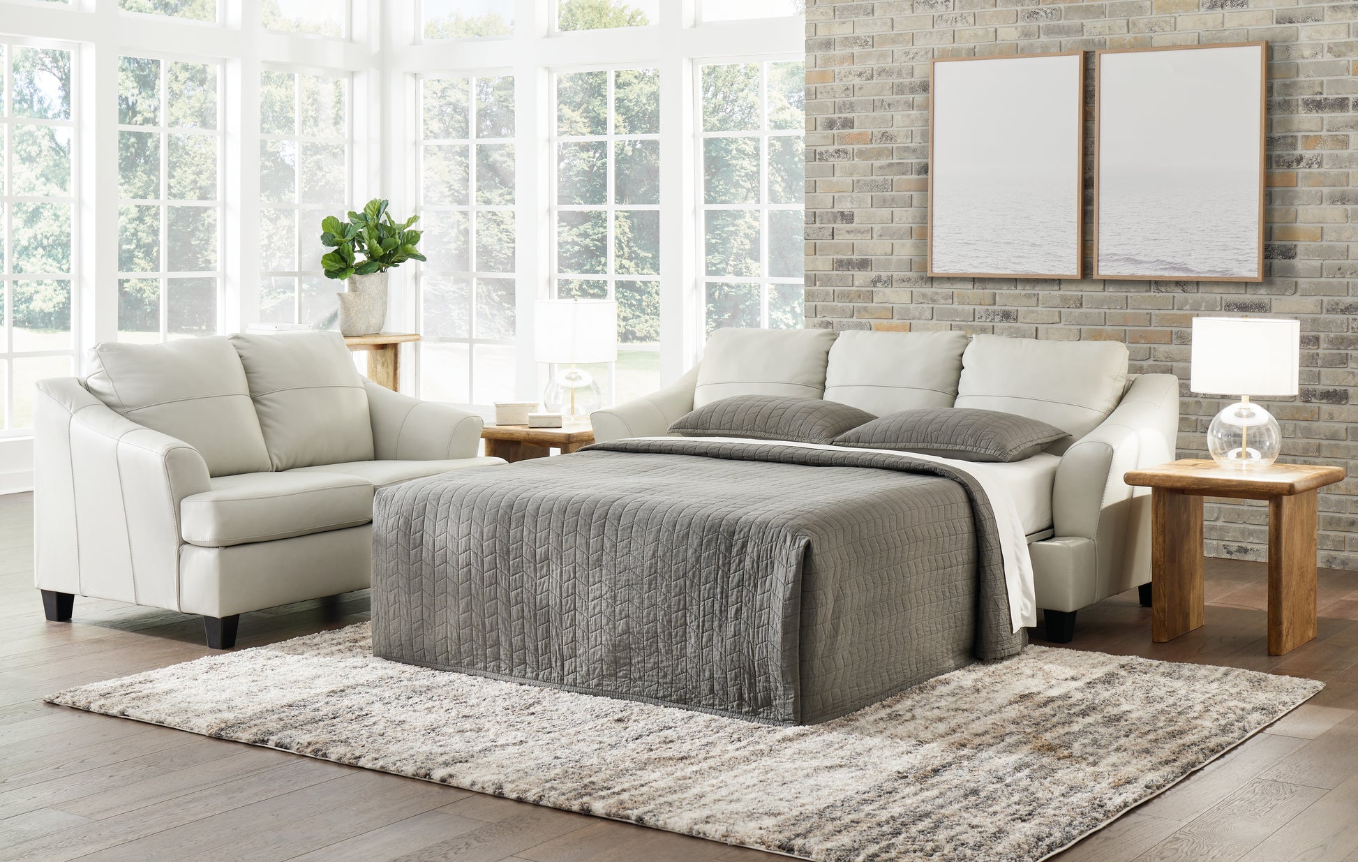 Ocala Furniture Outlet - Ashley Furniture - Genoa Living Room - Queen Sofa Sleeper / Coconut - 4770439