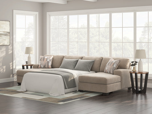 Ocala Furniture Outlet - Ashley Furniture - Newellen Sectional - RAF 3-Piece Sectional with Double Chaise / Hemp - 48404S7