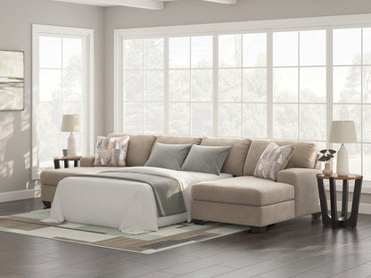 Ocala Furniture Outlet - Ashley Furniture - Newellen Sectional - RAF 3-Piece Sectional with Double Chaise / Hemp - 48404S7