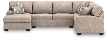 Ocala Furniture Outlet - Ashley Furniture - Newellen Sectional - RAF 3-Piece Sectional with Chaise / Hemp - 48404S5