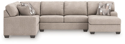 Ocala Furniture Outlet - Ashley Furniture - Newellen Sectional - LAF 3-Piece Sectional with Chaise / Hemp - 48404S6