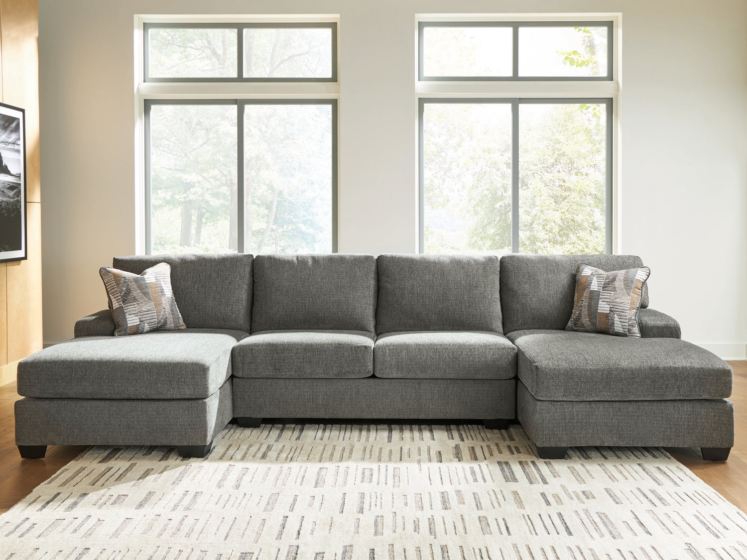 Ocala Furniture Outlet - Ashley Furniture - Revenna Sectional - RAF 3-Piece Sectional with Double Chaise / Greystone - PC48405S3