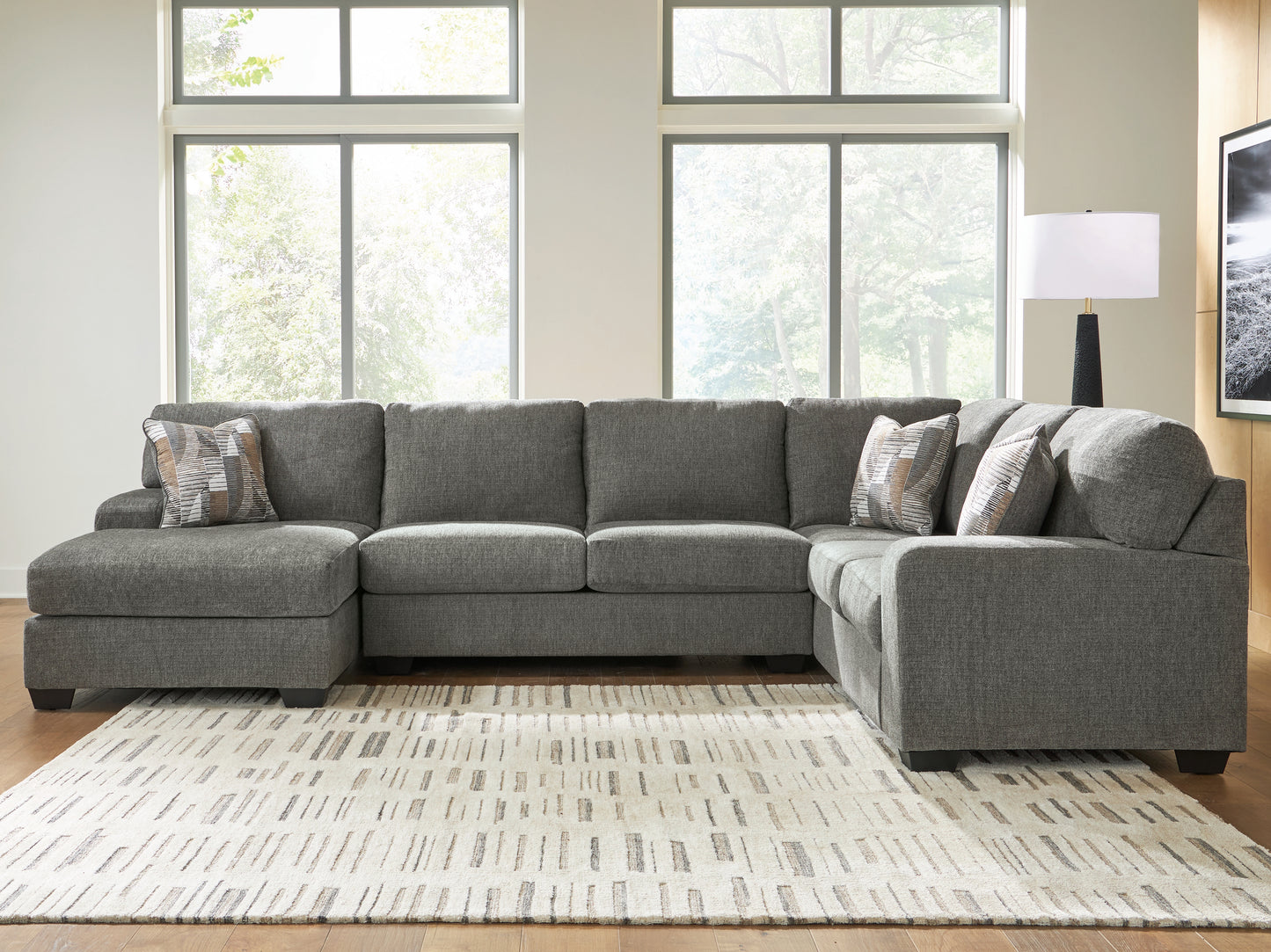 Ocala Furniture Outlet - Ashley Furniture - Revenna Sectional - RAF 3-Piece Sleeper Sectional with Chaise / Greystone - PC48405S5