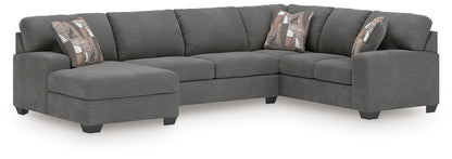 Ocala Furniture Outlet - Ashley Furniture - Newellen Sectional - RAF 3-Piece Sectional with Chaise / Greystone - 48405S1