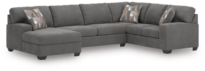 Ocala Furniture Outlet - Ashley Furniture - Newellen Sectional - RAF 3-Piece Sleeper Sectional with Chaise / Greystone - 48405S5