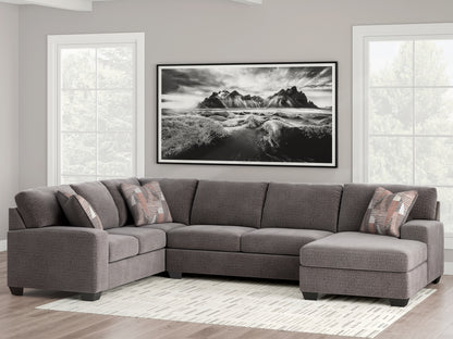 Ocala Furniture Outlet - Ashley Furniture - Newellen Sectional - LAF 3-Piece Sectional with Chaise / Greystone - 48405S2