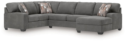 Ocala Furniture Outlet - Ashley Furniture - Newellen Sectional - LAF 3-Piece Sleeper Sectional with Chaise / Greystone - 48405S6